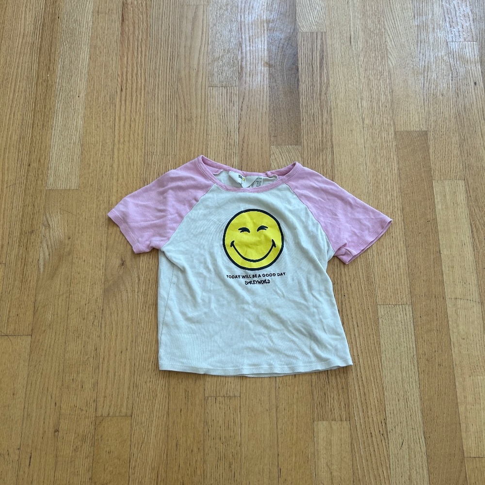 girls h&m x smileyworld preppy baby tee size 10/12